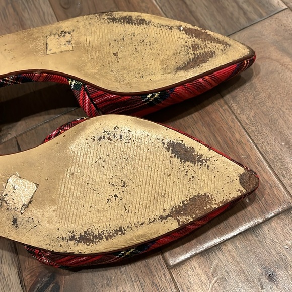J. Crew Factory Tartan D’Orsay Flats with Mini Bow Plaid Holiday Bow Size 9.5 - Picture 6 of 14